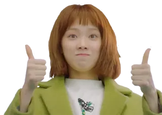 👍 Daumen hoch, Frau, Positiv, Zustimmung, Koreanisch, Schauspielerin, Asiatisch telegram sticker