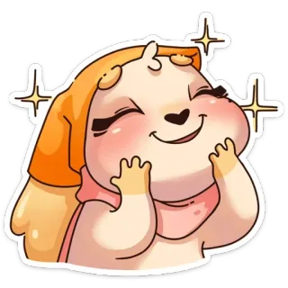 🤩 cão, fofo, kawaii, feliz, adesivo whatsapp sticker