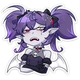 ⭐ 애니메이션, 스티커, 뱀파이어, 고딕, 여성, 귀여운 telegram sticker