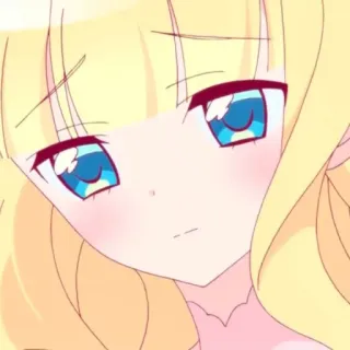 ☁️ Anime, Chica, Linda, Pelo Rubio, Ojos Azules whatsapp sticker