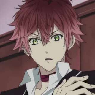 🍷 Ayato Sakamaki Diabolik Lovers anime, vampire, red hair, green eyes, Diabolik Lovers, Ayato Sakamaki telegram sticker