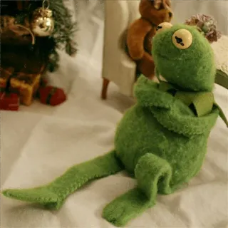 🥳 Kermit Kermit la rana, rana, burattino, feltro, verde, natale whatsapp sticker
