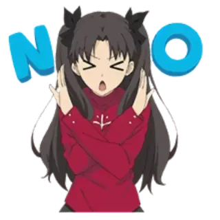 🙅‍♀ NO anime, no, rejection, refusal, cartoon, character whatsapp sticker