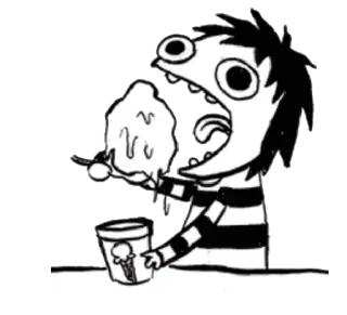 😋 Dessin animé, Manger, Glace, Personnage, Nourriture telegram sticker