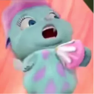 👑 Baby Barbiesia Baby, Cartoon, Meerjungfrau, Blau, Schreien telegram sticker