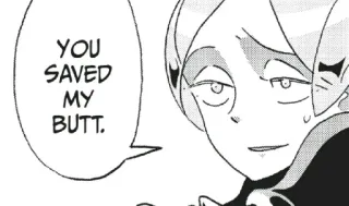😬 YOU SAVED MY BUTT. Anime, Manga, Du hast mir den Arsch gerettet, Sprechblase telegram sticker