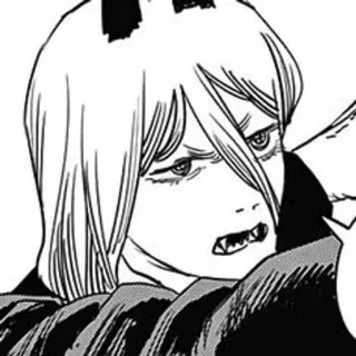 🤨 Power Chainsaw Man Anime, Manga, Chainsaw Man, Power, Demonio, Demonio, Cuernos, Expresión telegram sticker