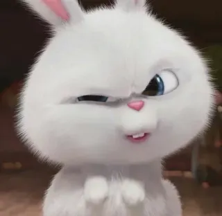 😶 Snowball The Secret Life of Pets conejo, animal, lindo, dibujos animados telegram sticker