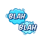 🙄 BLAH BLAH bla, spraakbubbel, strip, uitdrukking, tekst telegram sticker