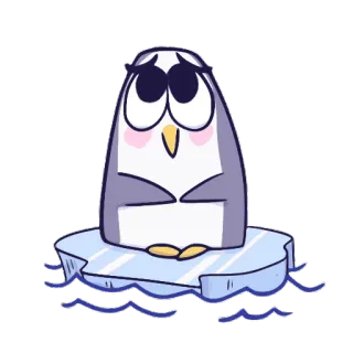 🐧 Pingwin, Góra lodowa, Zwierzę, Słodki, Kreskówka telegram sticker