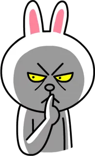 🤫 Brown Line Friends, sst, kelinci, imut, kelinci kecil, tenang telegram sticker