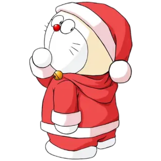 ☃ Doraemon doraemon, weihnachten, anime, cartoon, weihnachtsmann, süß whatsapp sticker
