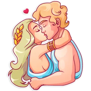 💋 couple, kiss, love, embrace, cartoon, relationship, affection telegram sticker