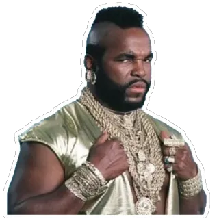 😕 Mr. T The A-Team Mr. T, A-Team, 80er, Schauspieler, Goldketten, Harter Kerl telegram sticker