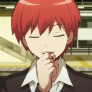 🙂 Karma Akabane Assassination Classroom Anime, Mangá, Karma Akabane, Assassination Classroom, Escola, Estudante, Cabelo vermelho telegram sticker