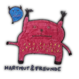 😬 HARTNUT & FREUNDE monster, child art, drawing, cartoon telegram sticker