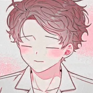 🐇 Anime, Illustrazione, Cartone animato, Rosa, Ragazzo, Carino whatsapp sticker