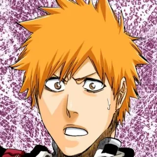 ⚔ Ichigo Kurosaki Bleach Anime, Manga, Ichigo, Pomarańczowe włosy, Shinagami telegram sticker