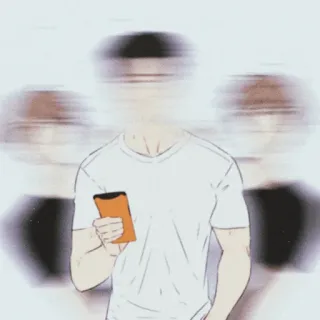 🤯 Person, Smartphone, Digital, Technologie, Soziale Medien, Unschärfe telegram sticker