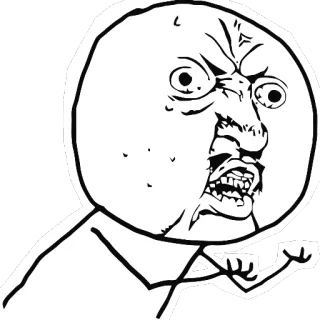 😲 Meme, Rabbia, Arrabbiato, Internet, Espressione telegram sticker