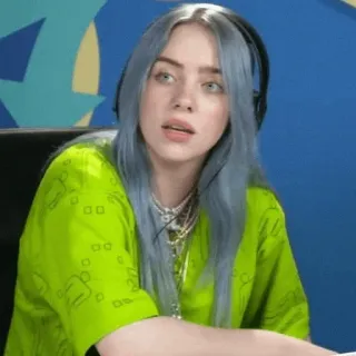 🌊 Billie Eilish celebrytka, piosenkarka, billie eilish, kobieta, portret telegram sticker
