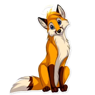 😇 renard, animal, dessin animé, mignon, orange telegram sticker