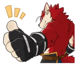 👍 Pollice in su, Antro, Lupo, Positivo, Furry telegram sticker