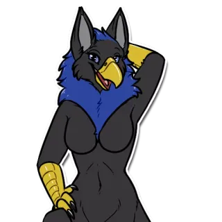 ☺️ Antro, Furry, Grifo, Animal, Desenho animado whatsapp sticker