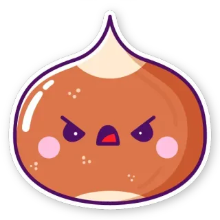 🌰 bravo, emoji, desenho, rosto, personagem, fofo, kawaii telegram sticker