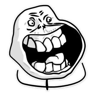 😛 meme, trollface, internet meme, rage comic, funny, comic telegram sticker