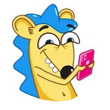 😛 卡通, 动物, 手机, 搞笑, 刺猬 telegram sticker