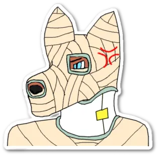 😡 개, 부상, 만화, 스티커, 붕대, 동물 telegram sticker