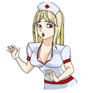 😲 медсестра, женщина, здравоохранение, форма, мультфильм telegram sticker
