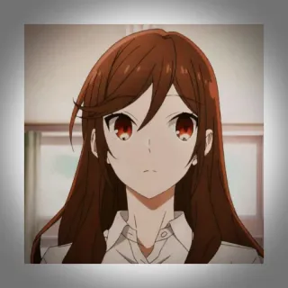 💫 Anime Mädchen, rote Augen, lange Haare, Cartoon, weiblich telegram sticker