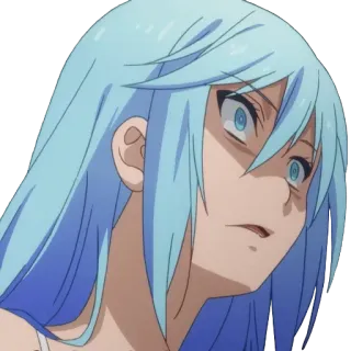 😨 Aqua KonoSuba anime, character, aqua, konosuba, funny, expression whatsapp sticker