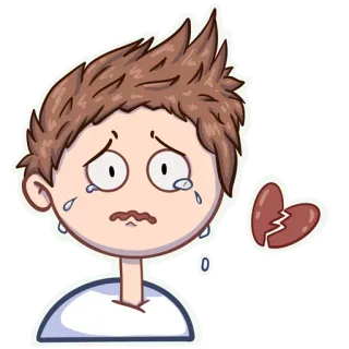 😭 sedih, menangis, patah hati, sakit hati, emosional, kartun, stiker whatsapp sticker