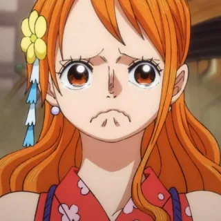 ☹️ Nami One Piece 动漫, 漫画, 伤心, 生气, 女孩 telegram sticker