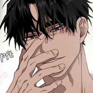 ♠️ pft uomo, personaggio, anime, cartone animato, illustrazione telegram sticker