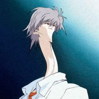 ♥️ Kaworu Nagisa Neon Genesis Evangelion Anime, Kaworu, Evangelion, Divertido, Cuello alargado telegram sticker