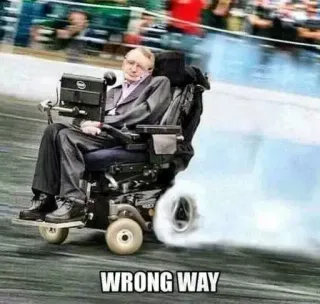 😟 Stephen Hawking WRONG WAY telegram sticker