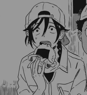 ⚓️ anime, eating, onigiri, character, manga telegram sticker