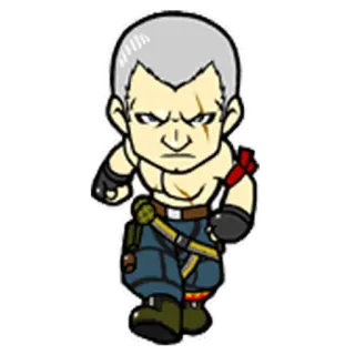 😬 zły, wojownik, żołnierz, kreskówka telegram sticker