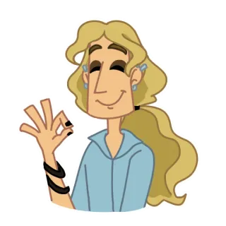 👌 Cartone animato, Personaggio, Gesto della mano, Segno OK telegram sticker