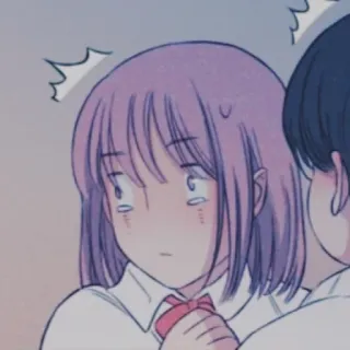 🍧 anime, manga, cartone animato, ragazza, capelli viola, sorpresa telegram sticker