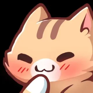 🤗 gato, kawaii, ruborizar, fofo, anime whatsapp sticker