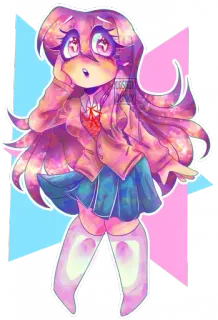 💜 Monika Doki Doki Literature Club! Anime, Monika, Doki Doki Literature Club, Kawaii, Đồng phục học sinh, Trò chơi điện tử telegram sticker
