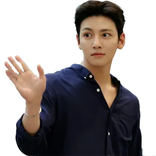 👋 homme, salut, coréen, acteur, amical, décontracté whatsapp sticker