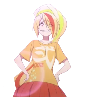 😏 Аниме, Девушка, Персонаж, Иллюстрация, Улыбка, Мультфильм telegram sticker