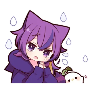 🙏 Anime, Kawaii, Mignon, Sticker Anime, Oreilles de chat telegram sticker
