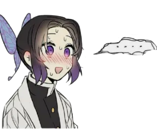 😥 Shinobu Kocho Demon Slayer Anime, Demon Slayer, Shinobu Kocho, Manga, Papillon, Rougeur telegram sticker
